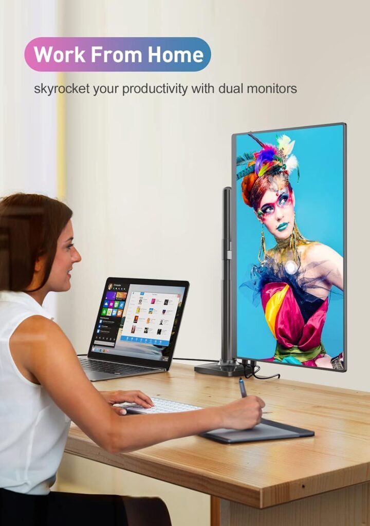 18.5 Inch Portable Monitor for Laptop, FHD 1080P 100% sRGB Travel Monitor for Laptop, Portable Computer IPS Display w/VESA, External Monitor USB-C HDR HDMI Portable Screen w/Smart Cover Speakers 18.5 Inch Portable Monitor for Laptop, FHD 1080P 100% sRGB Travel Monitor for Laptop, Portable Computer IPS Display w/VESA, External Monitor USB-C HDR HDMI Portable Screen w/Smart Cover Speakers