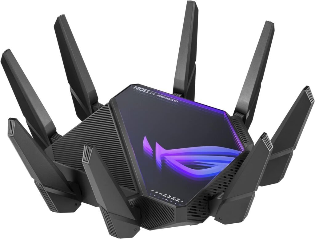 ASUS ROG Rapture GT-AX11000 Pro Tri-Band WiFi 6 Extendable Gaming Router, 10G  2.5G Ports, ASUS RangeBoost Plus, Triple-Level Game Acceleration, Subscription-Free Network Security, AiMesh Compatible