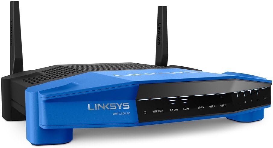 Linksys WRT3200ACM: AC3200 Dual-Band Gigabit Wi-Fi Router, Beamforming Tri-Stream Wireless Signal, Ethernet Ports, MU-MIMO (Black, Blue)