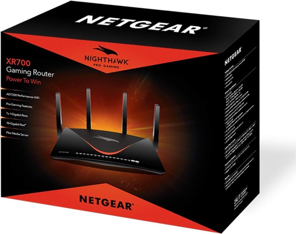 NETGEAR Nighthawk Pro Gaming XR700 WiFi Router with 6 Ethernet Ports and Wireless Speeds Up to 7.2 Gbps, AD7200, Optimized For The Lowest Ping