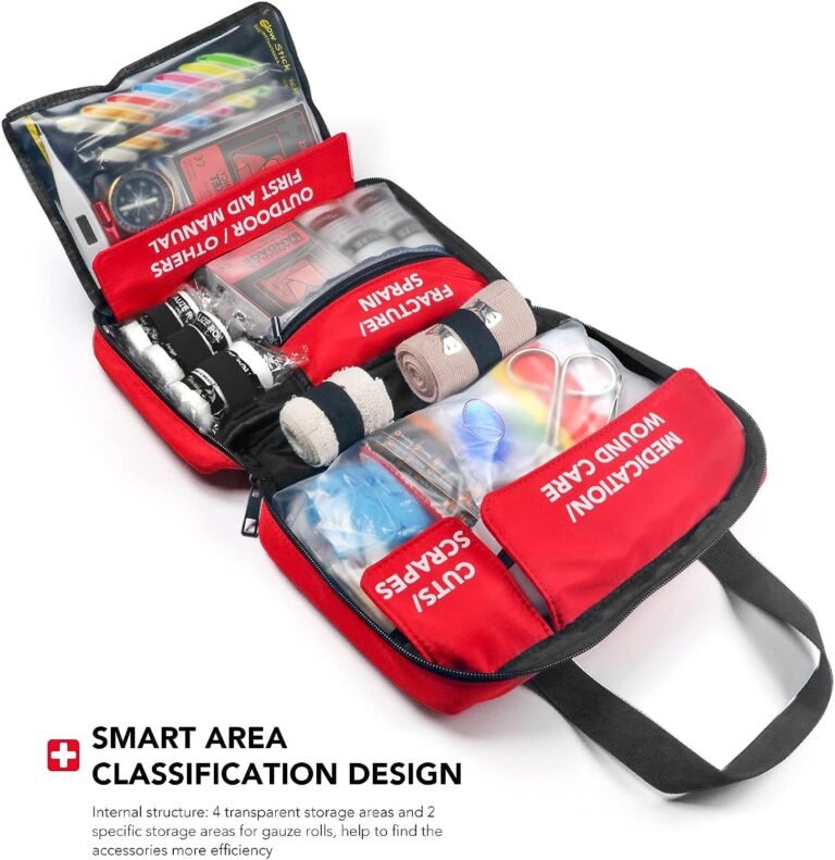 Travel First Aid Kit With First Aid Instructions And Emergency Contact Information