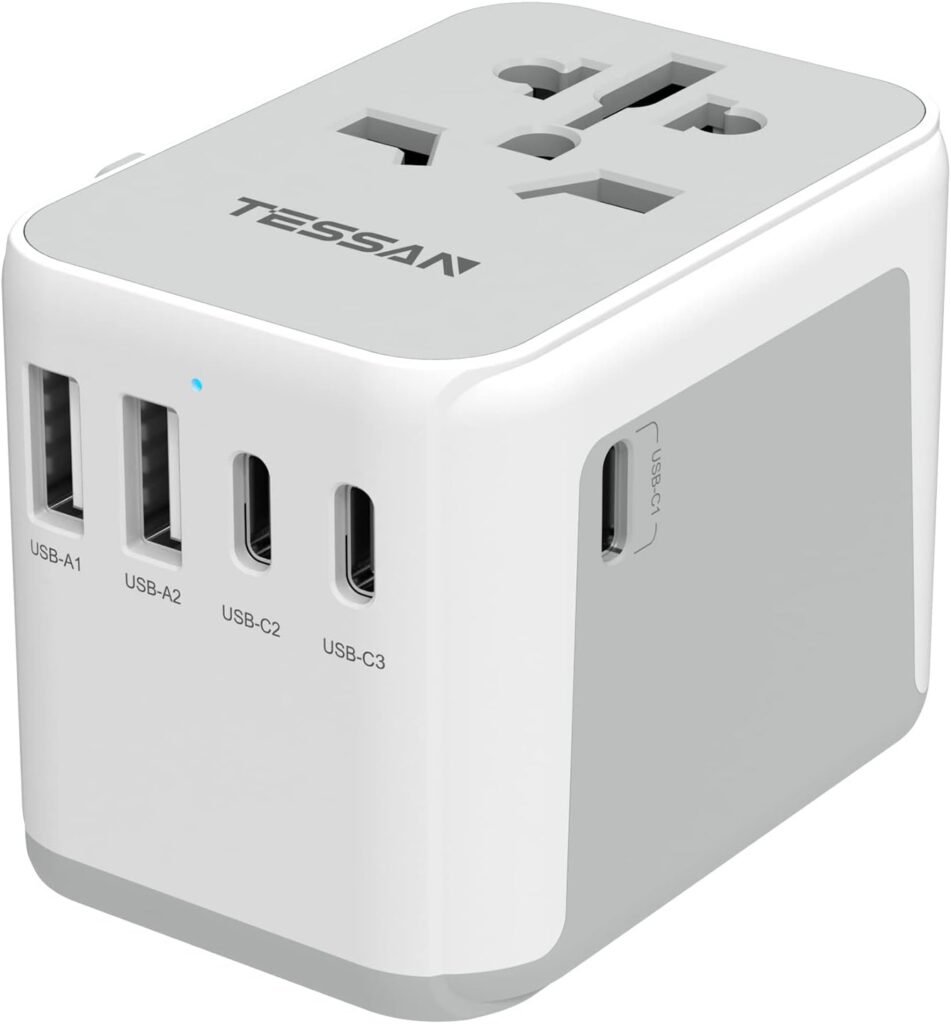 Universal Travel Adapter, TESSAN International Plug Adapter, 5.6A 3 USB C 2 USB A Ports, All-in-one Travel Charger Outlet Converter for Europe UK EU AUS (Type C/G/A/I) Universal Travel Adapter, TESSAN International Plug Adapter, 5.6A 3 USB C 2 USB A Ports, All-in-one Travel Charger Outlet Converter for Europe UK EU AUS (Type C/G/A/I)